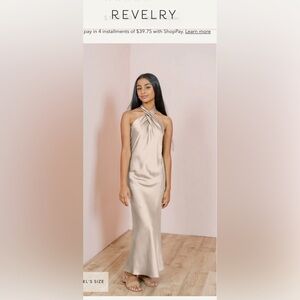 Revelry Juniors Athena Satin Dress size 8 Champagne